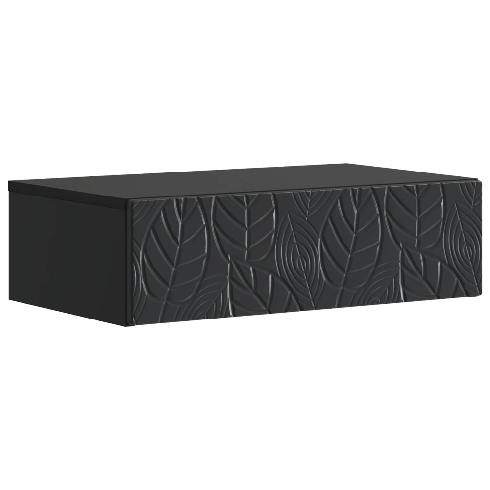 Produktbild för Väggmonterad sidobord Svart 87,5 x 34,5 x 17 cm Konstruerat trä