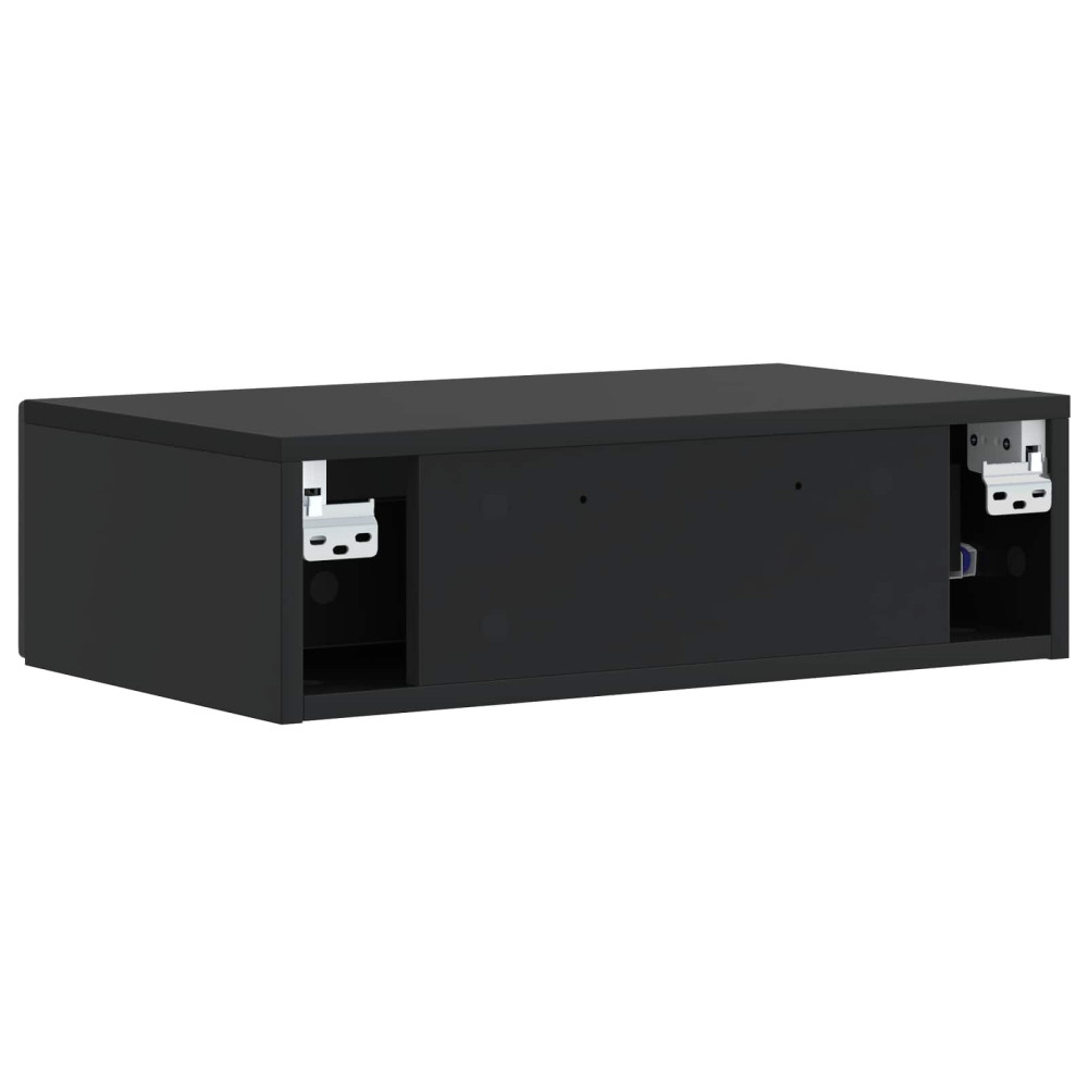 Produktbild för Väggmonterad sidobord Svart 87,5 x 34,5 x 17 cm Konstruerat trä
