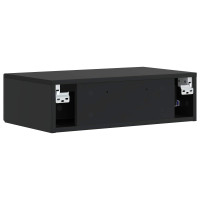 Produktbild för Väggmonterad sidobord Svart 87,5 x 34,5 x 17 cm Konstruerat trä