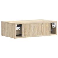 Produktbild för Väggmonterad sidobord Sonoma-ek 87,5 x 34,5 x 17 cm