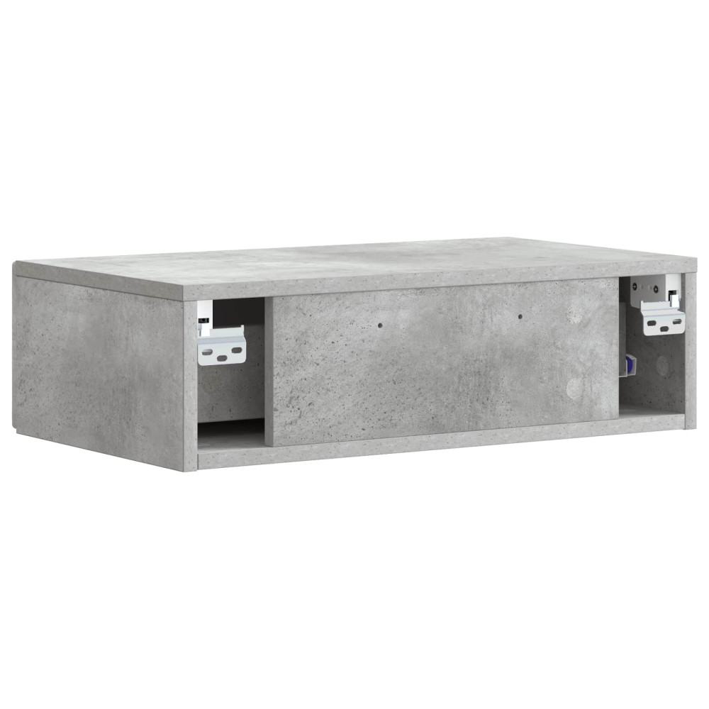 Produktbild för Väggmonterad sidobord Betonggrå 87,5 x 34,5 x 17 cm