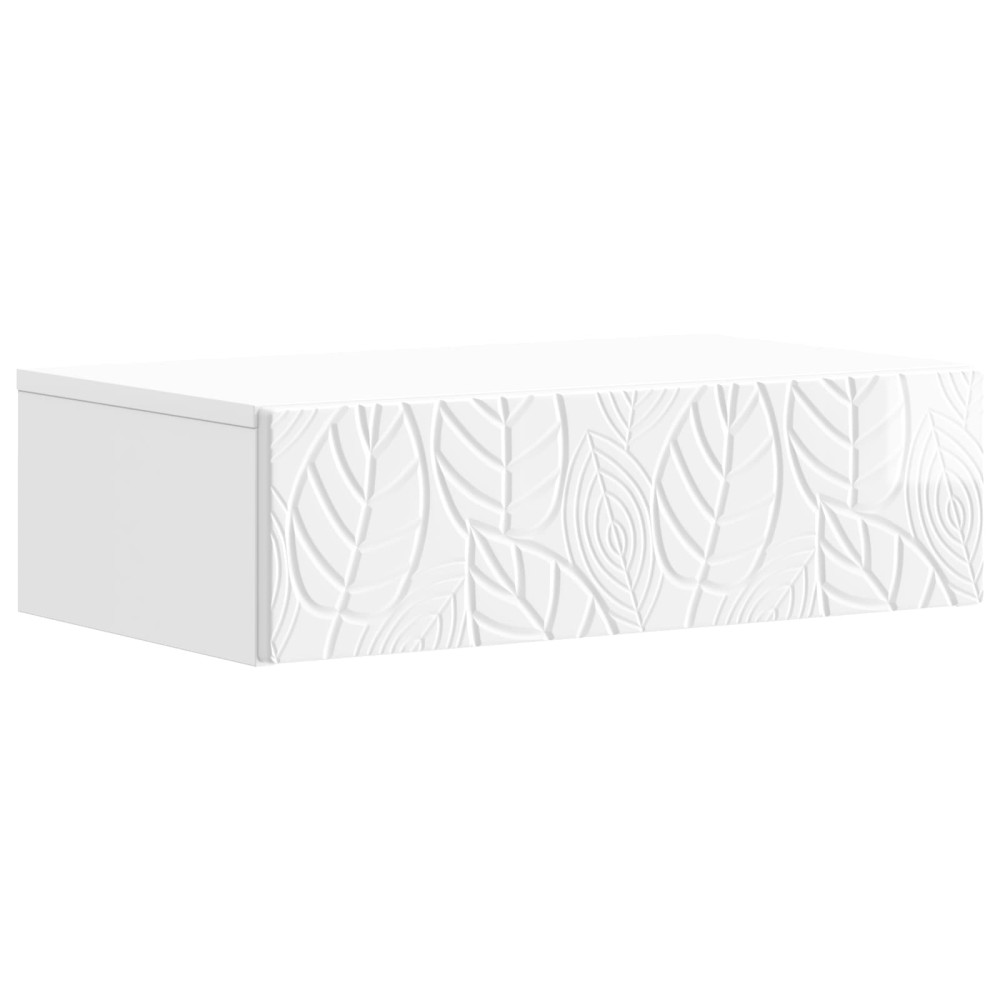 Produktbild för Väggmonterad sidobord Vit högglans 87,5 x 34,5 x 17 cm