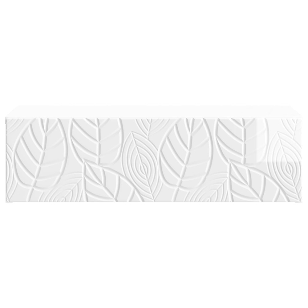 Produktbild för Väggmonterad sidobord Vit högglans 87,5 x 34,5 x 17 cm