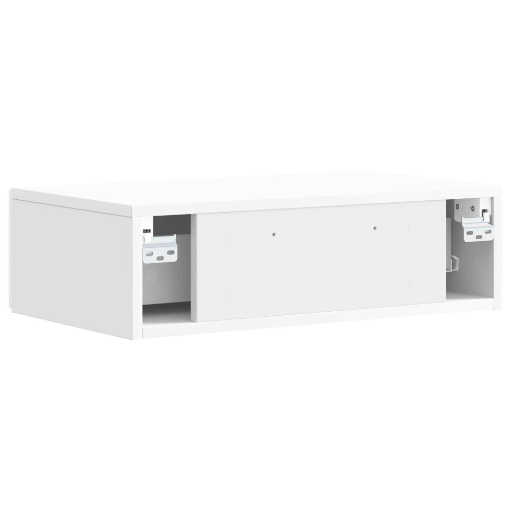 Produktbild för Väggmonterad sidobord Vit högglans 87,5 x 34,5 x 17 cm