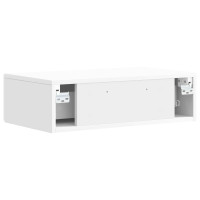 Produktbild för Väggmonterad sidobord Vit högglans 87,5 x 34,5 x 17 cm