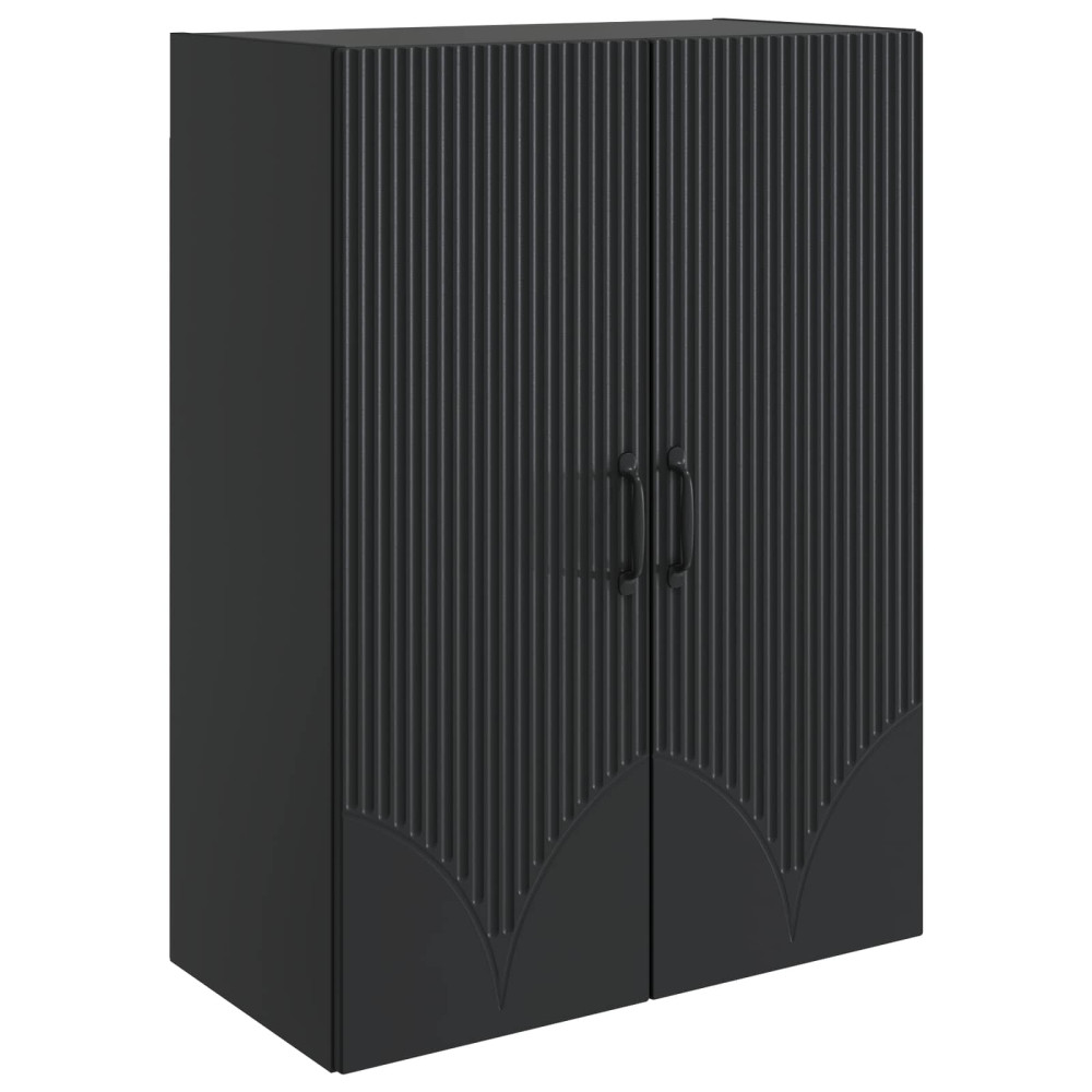 Produktbild för Väggmonterat skåp Svart 66 x 34,5 x 90 cm Konstruerat trä
