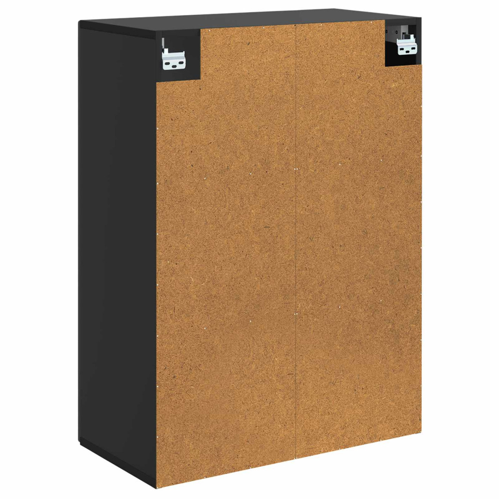 Produktbild för Väggmonterat skåp Svart 66 x 34,5 x 90 cm Konstruerat trä