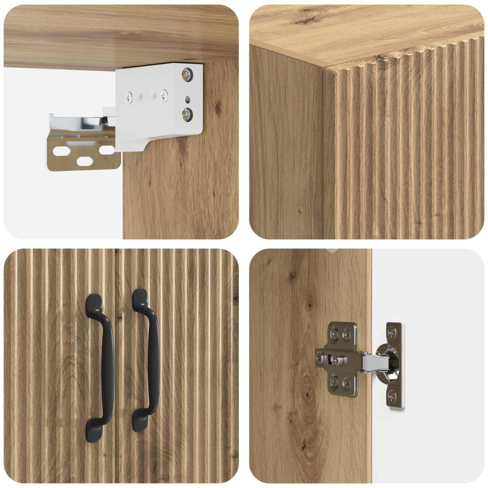 Produktbild för Väggmonterat skåp Artisan-ek 66 x 34,5 x 90 cm Konstruerat trä