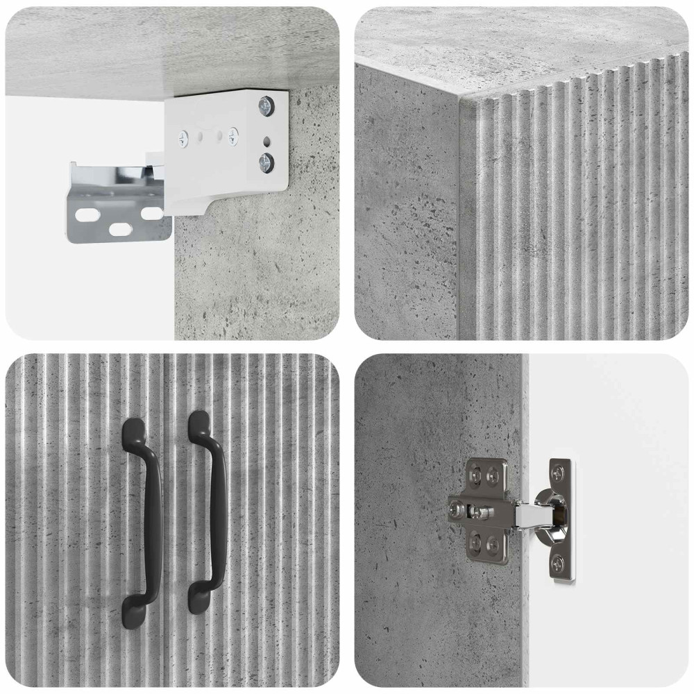 Produktbild för Väggmonterat skåp Betonggrå 59 x 31 x 60 cm Konstruerat trä