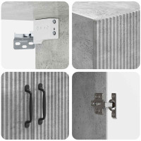 Produktbild för Väggmonterat skåp Betonggrå 59 x 31 x 60 cm Konstruerat trä
