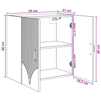 Produktbild för Väggmonterat skåp Betonggrå 59 x 31 x 60 cm Konstruerat trä