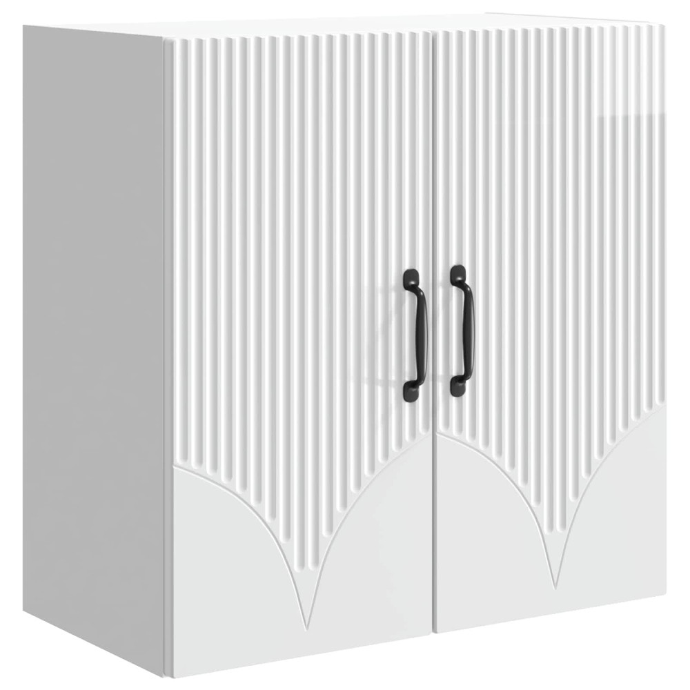 Produktbild för Väggmonterat skåp Vit högglans 59 x 31 x 60 cm Konstruerat trä