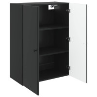 Produktbild för Väggmonterat skåp Svart 66 x 34,5 x 90 cm Konstruerat trä