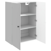 Produktbild för Väggmonterat skåp Vit högglans 66 x 34,5 x 90 cm