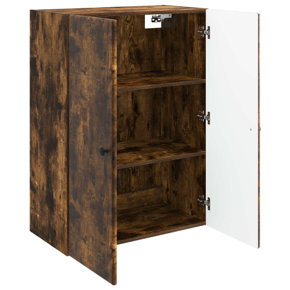 Produktbild för Väggmonterat skåp Rökt ek 66 x 34,5 x 90 cm Konstruerat trä