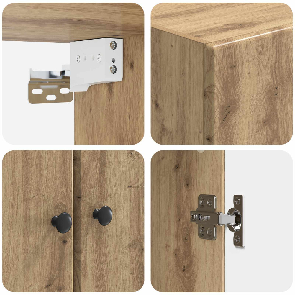 Produktbild för Väggmonterat skåp Artisan-ek 66 x 34,5 x 90 cm Konstruerat trä