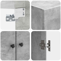 Produktbild för Väggmonterat skåp Betonggrå 59 x 31 x 60 cm Konstruerat trä