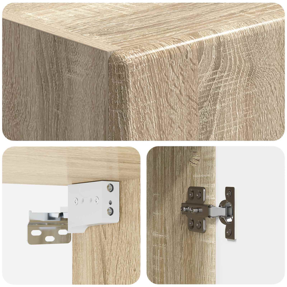 Produktbild för Väggmonterat skåp Sonoma-ek 33 x 34,5 x 90 cm Konstruerat trä