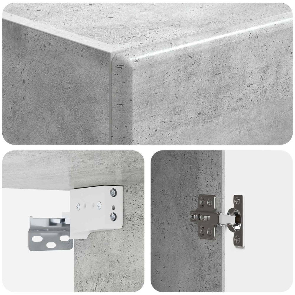 Produktbild för Väggmonterat skåp Betonggrå 33 x 34,5 x 90 cm Konstruerat trä