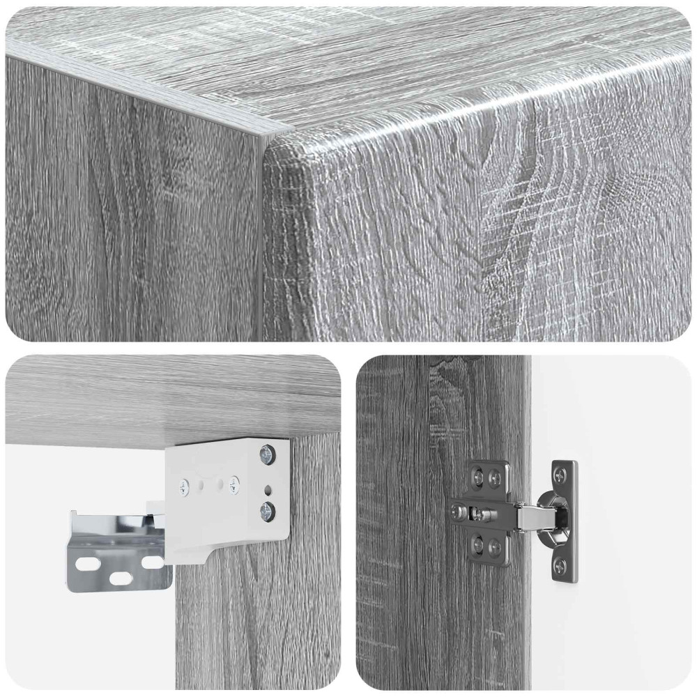 Produktbild för Väggmonterat skåp Grå Sonoma 33 x 34,5 x 90 cm Konstruerat trä