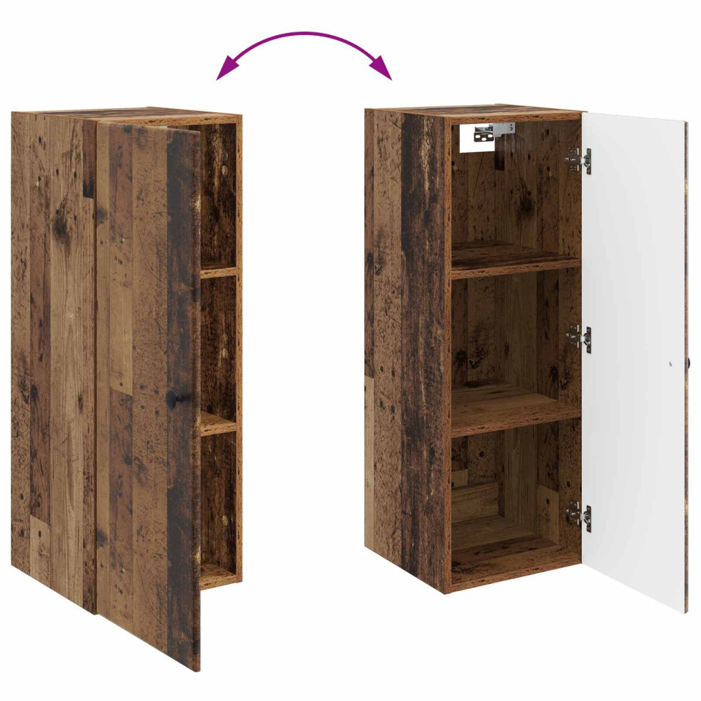 Produktbild för Väggmonterat skåp Gammalt trä 33 x 34,5 x 90 cm Konstruerat trä