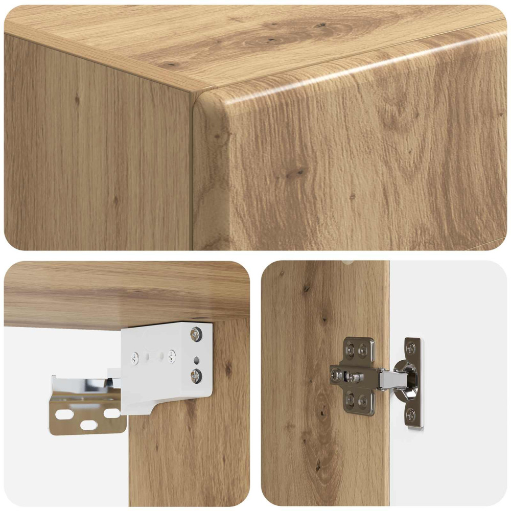 Produktbild för Väggmonterat skåp Artisan-ek 33 x 34,5 x 90 cm Konstruerat trä