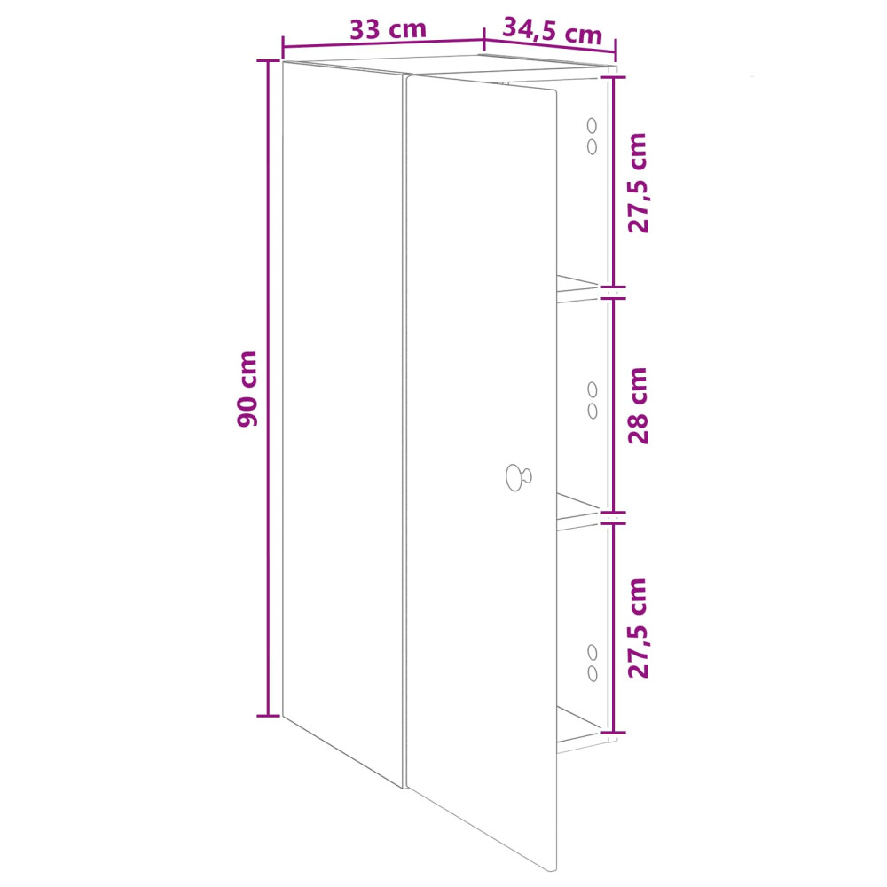 Produktbild för Väggmonterat skåp Artisan-ek 33 x 34,5 x 90 cm Konstruerat trä