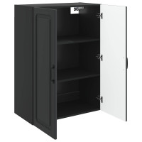 Produktbild för Väggmonterat skåp Svart 66 x 34,5 x 90 cm Konstruerat trä