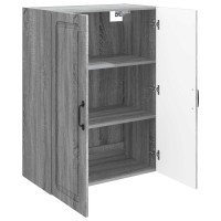 Produktbild för Väggmonterat skåp Grå Sonoma 66 x 34,5 x 90 cm Konstruerat trä