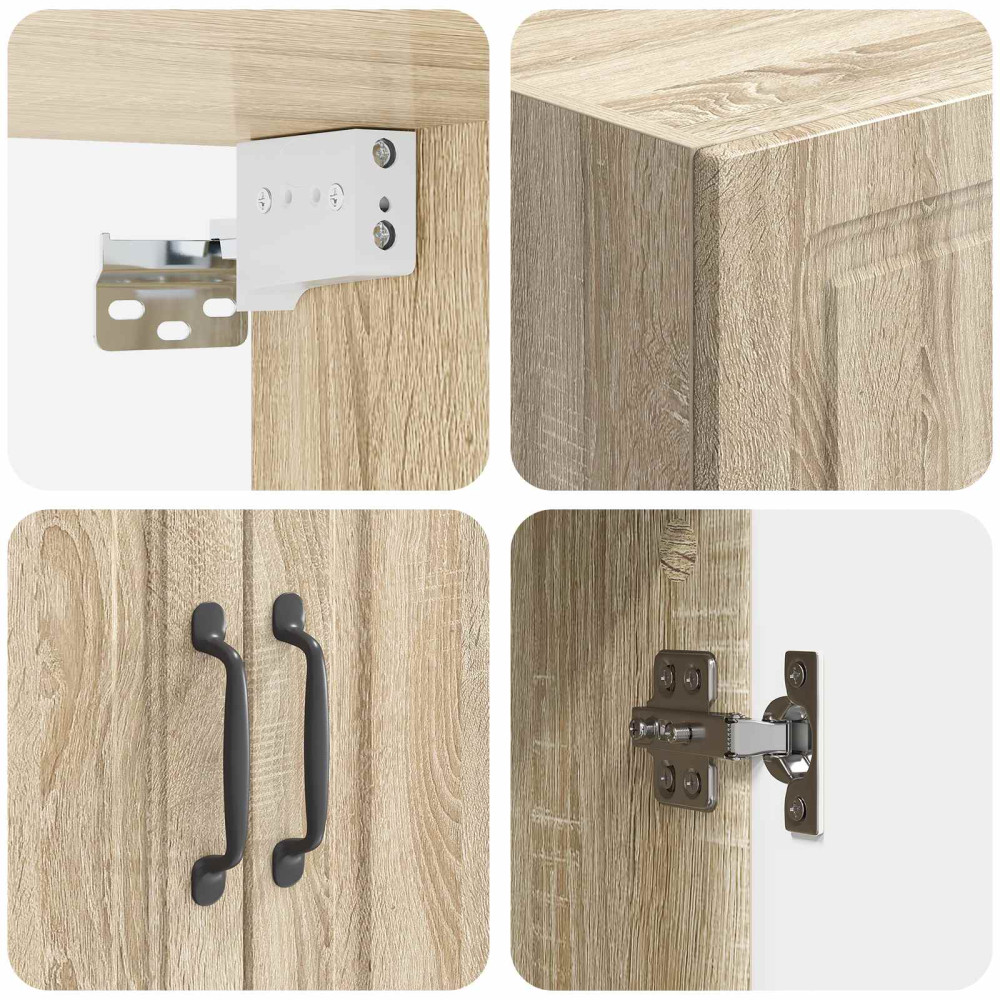 Produktbild för Väggmonterat skåp Sonoma-ek 59 x 31 x 60 cm Konstruerat trä