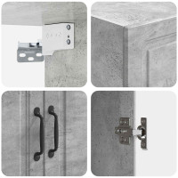 Produktbild för Väggmonterat skåp Betonggrå 59 x 31 x 60 cm Konstruerat trä