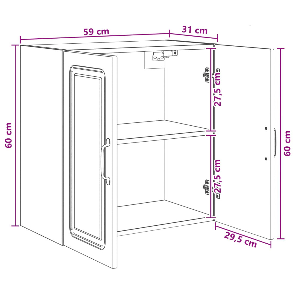 Produktbild för Väggmonterat skåp Gammalt trä 59 x 31 x 60 cm Konstruerat trä