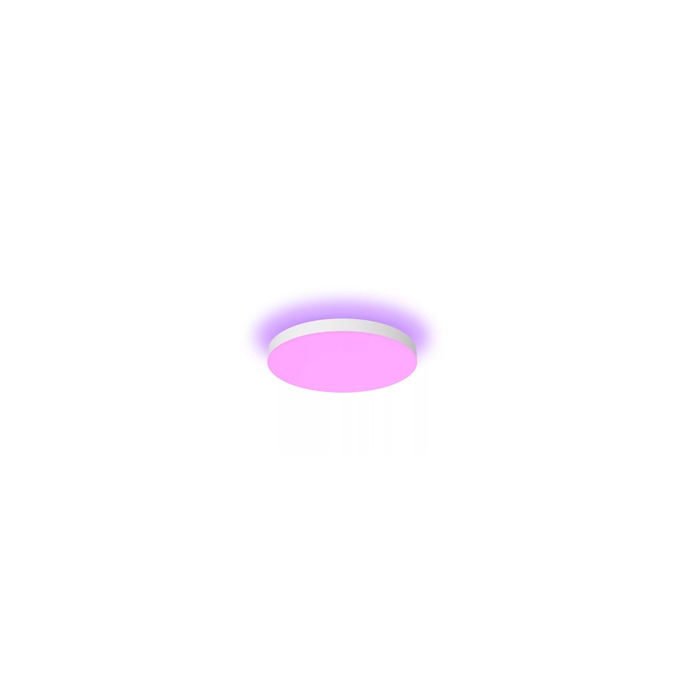 Produktbild för Philips Hue White and Color Ambiance Datura - taklampspanel - LED - 48 W - 16 miljoner färger/varmt till kallt vitt ljus - 2000-6500 K - round small - vit