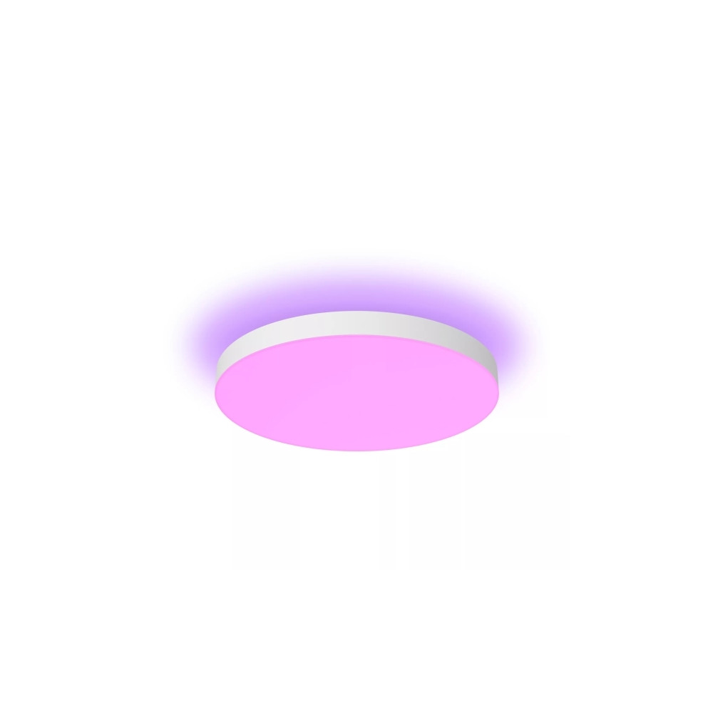 Produktbild för Philips Hue White and Color Ambiance Datura - taklampspanel - LED - 48 W - 16 miljoner färger/varmt till kallt vitt ljus - 2000-6500 K - round small - vit