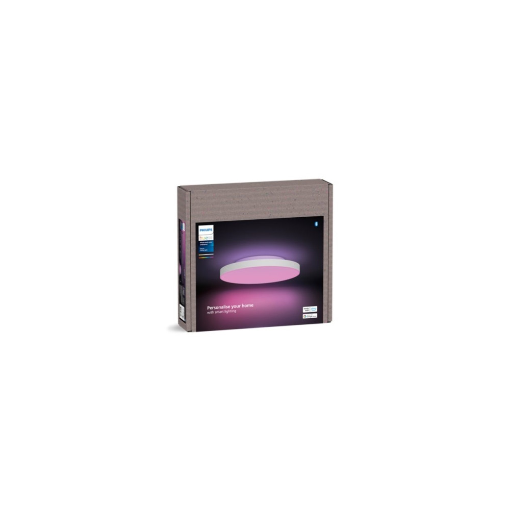 Produktbild för Philips Hue White and Color Ambiance Datura - taklampspanel - LED - 48 W - 16 miljoner färger/varmt till kallt vitt ljus - 2000-6500 K - round small - vit