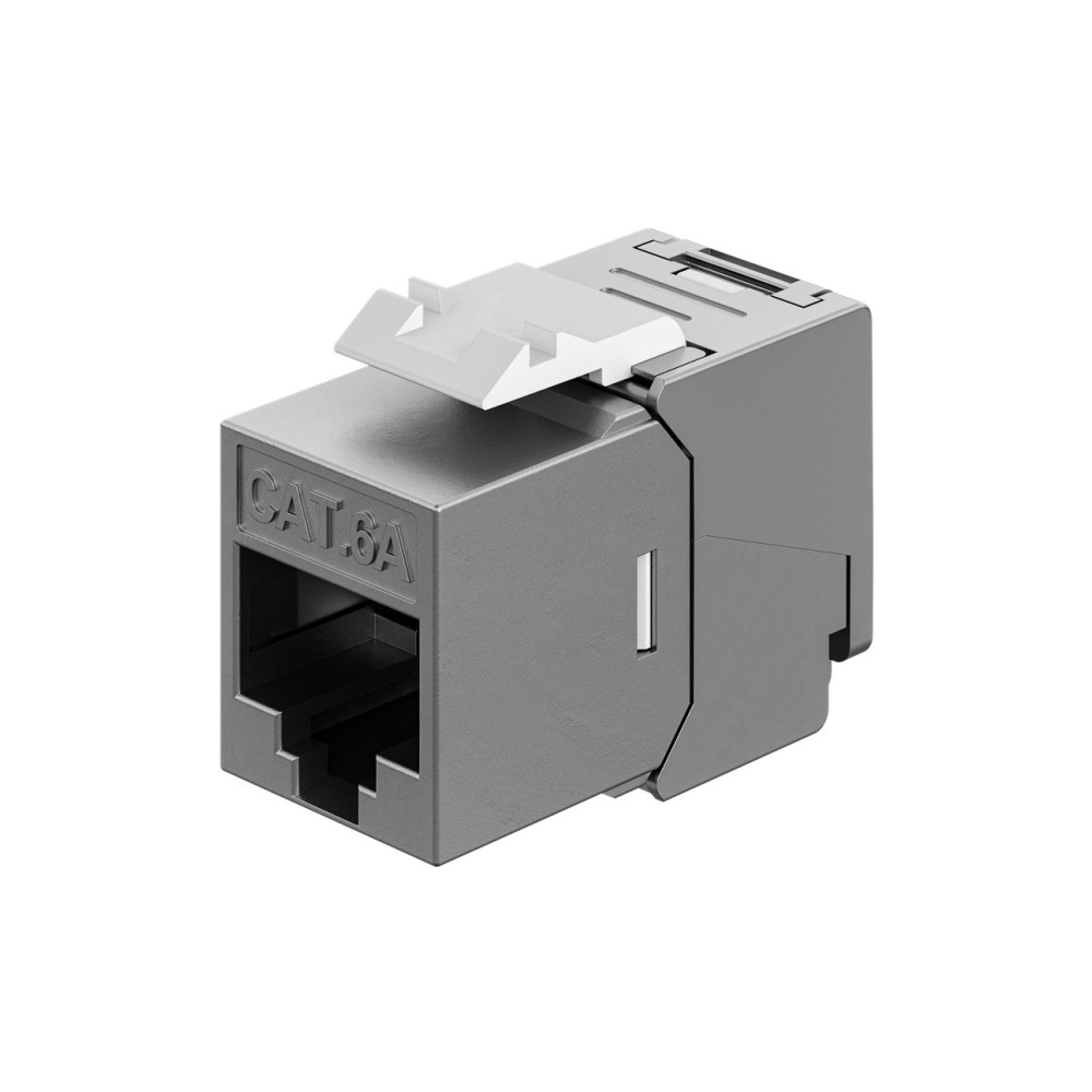 Produktbild för Goobay Keystone-modul RJ45 CAT 6A STP, slim & short, jordnin...