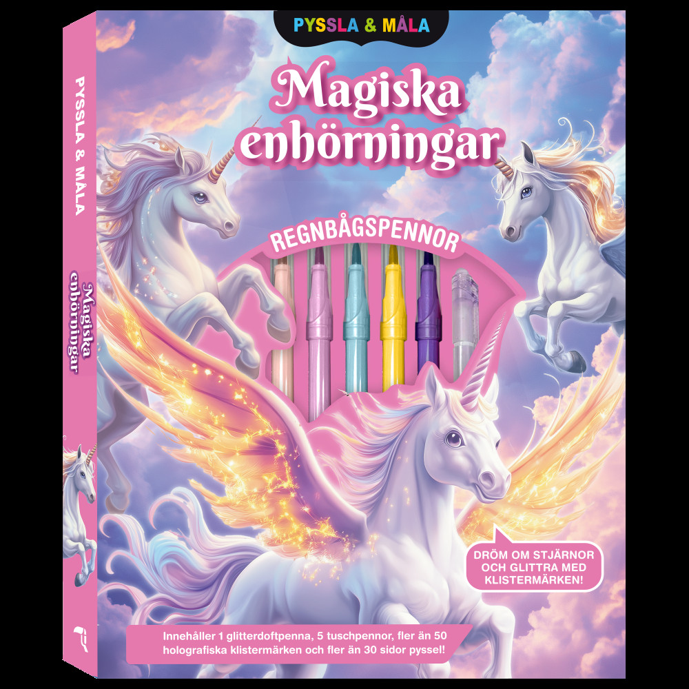Produktbild för Pyssla och måla: Magiska enhörningar (bok)