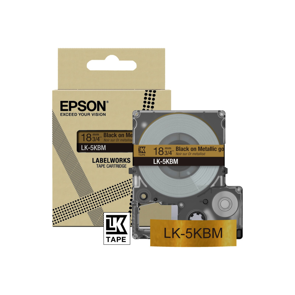 Produktbild för Epson LabelWorks LK-5KBM - bandpatron - 1 kassett(er) - Rulle (1,8 cm x 9 m)