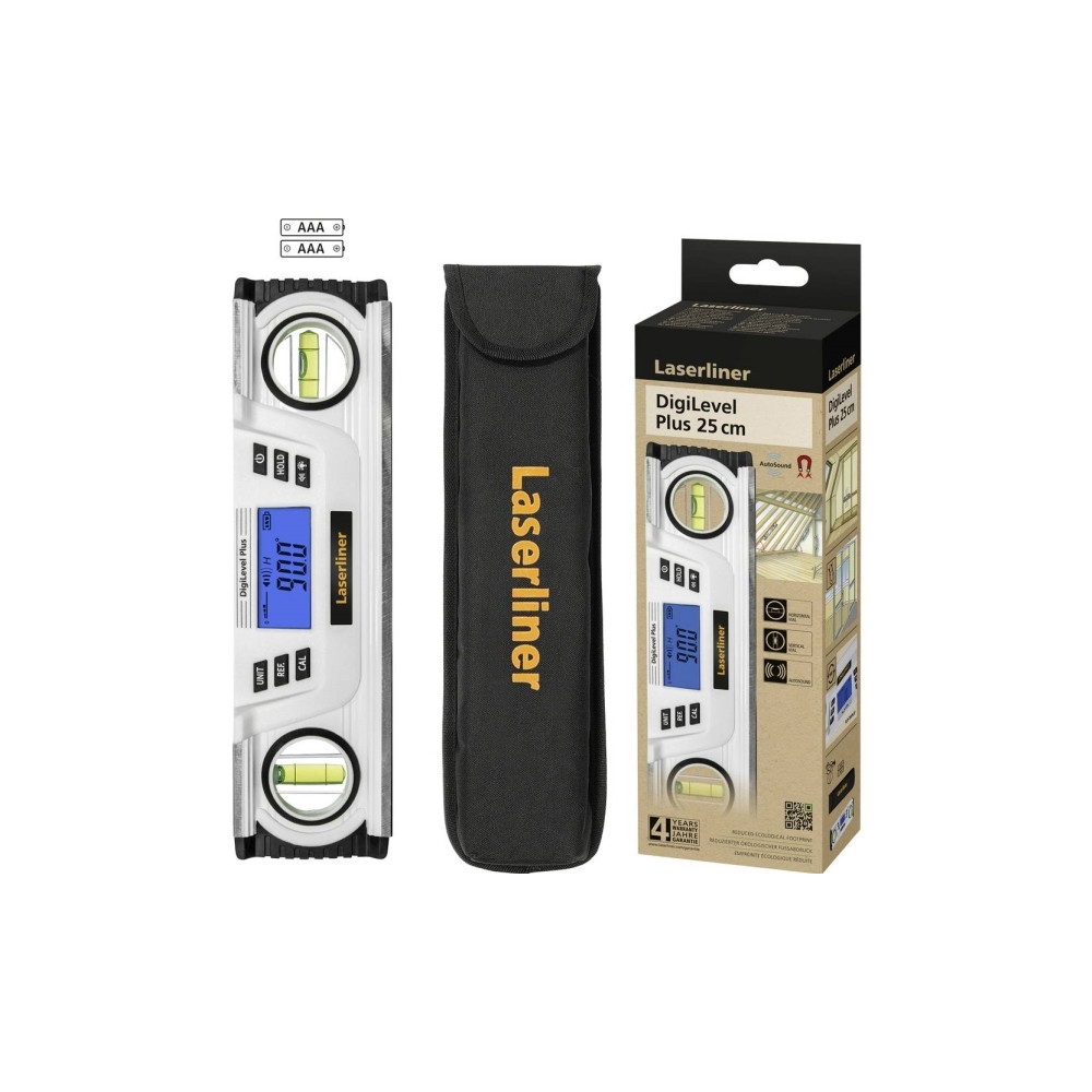 Produktbild för Laserliner DigiLevel Plus 25, Linjelaser, 0,25 m, Vit, 1 mm/...