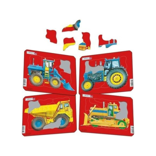 larsen cool Larsen Mini Tractors,Dump Truck and Bulldozer, 10 pcs Puzzle