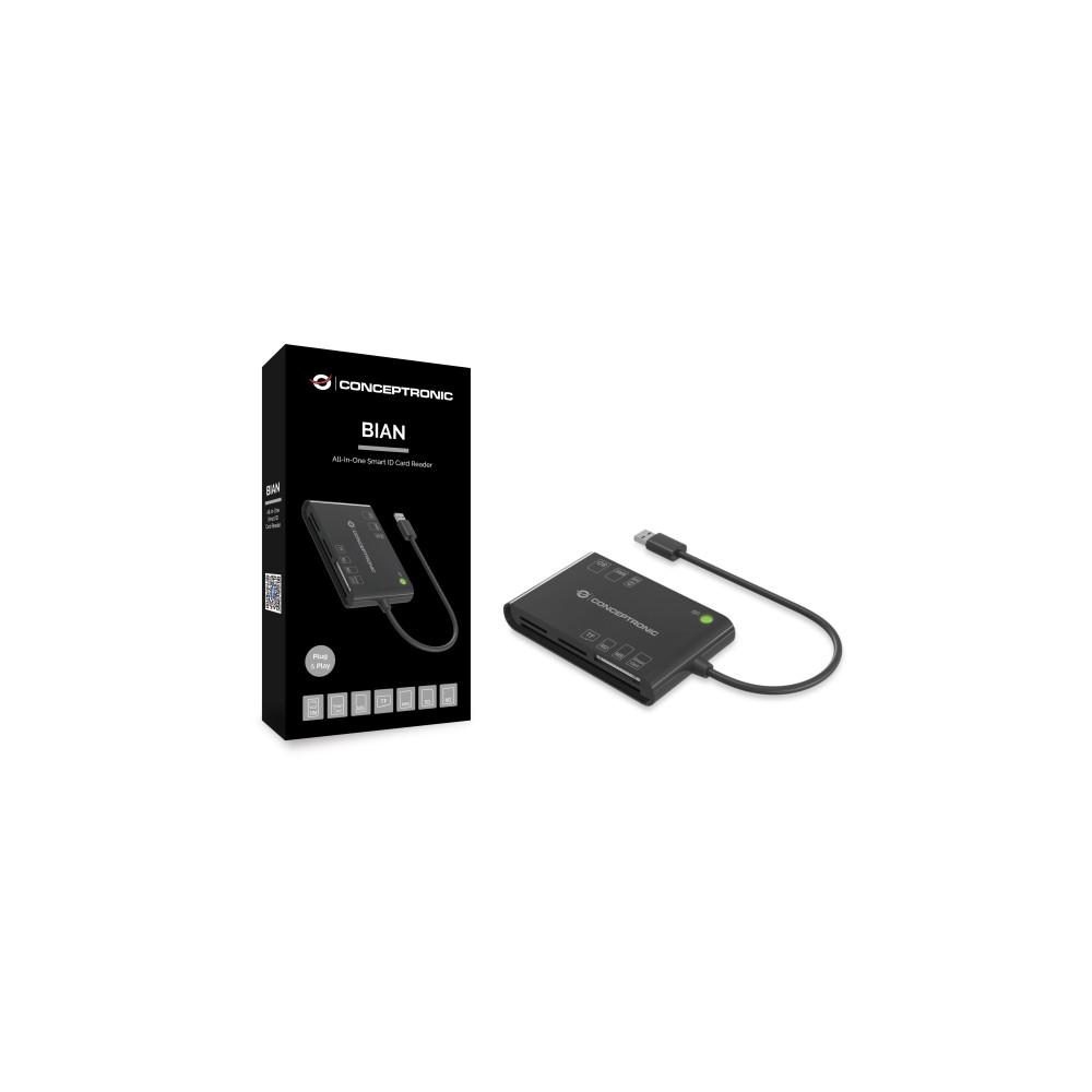 Produktbild för Conceptronic BIAN01B, EMV (chip och PIN), MMC, MS Micro (M2)...