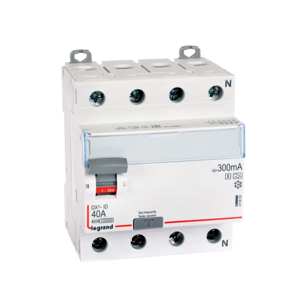 Produktbild för Legrand jordfelsbrytare 4P 40A 0,3A typ A-S P304 DX3 (411800...