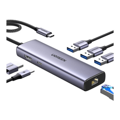 Ugreen Ugreen - hubb - 6-i-1 USB C, 4K - 6 portar