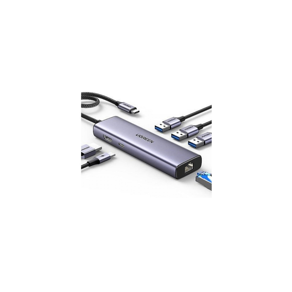 Produktbild för Ugreen - hubb - 6-i-1 USB C, 4K - 6 portar