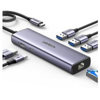 Produktbild för Ugreen - hubb - 6-i-1 USB C, 4K - 6 portar