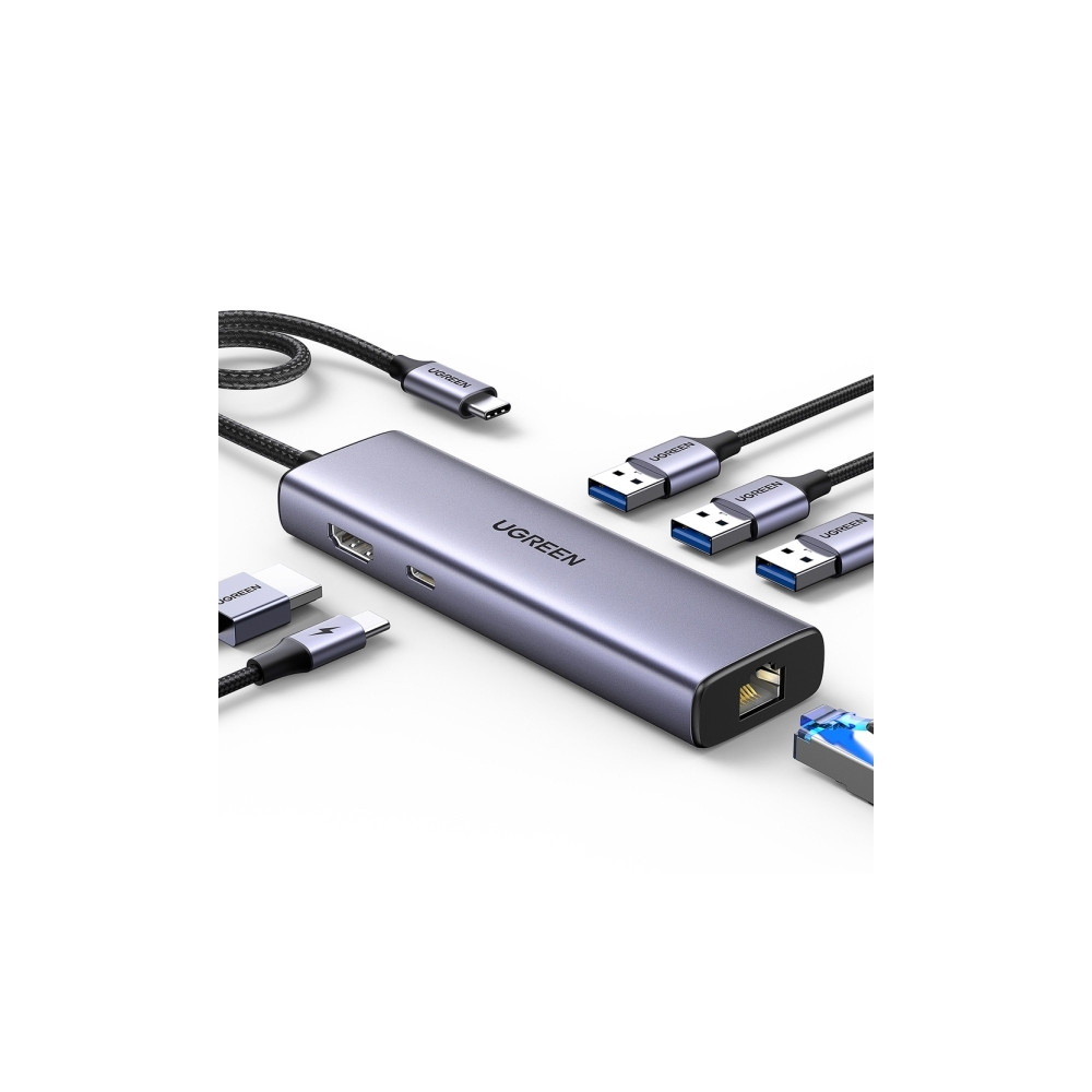 Produktbild för Ugreen - hubb - 6-i-1 USB C, 4K - 6 portar