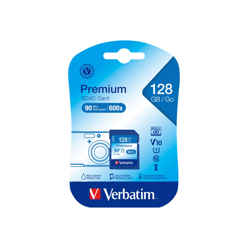 Produktbild för Verbatim Premium - flash-minneskort - 128 GB - SDXC UHS-I
