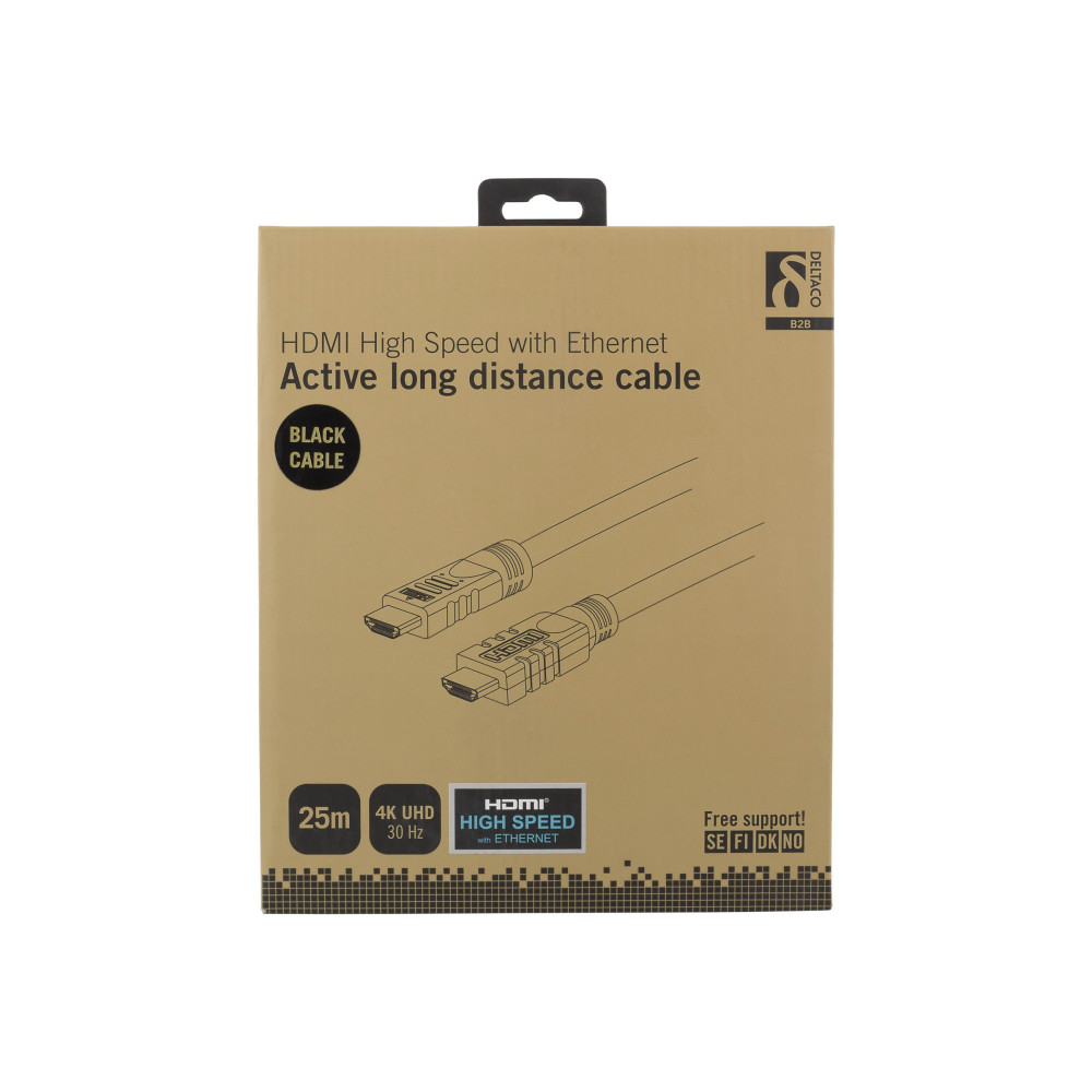 Produktbild för DELTACO HDMI-1250 - HDMI-kabel med Ethernet - 25 m
