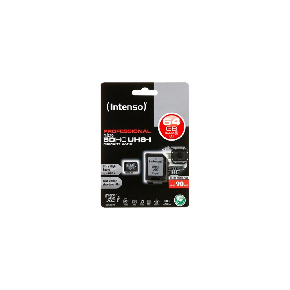 Produktbild för Intenso - flash-minneskort - 64 GB - mikroSDXC UHS-I