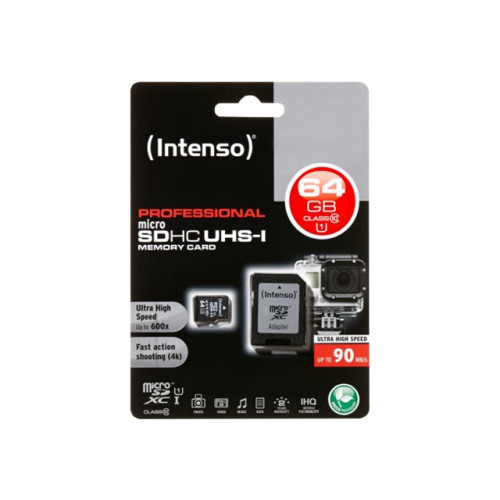 Intenso Intenso - flash-minneskort - 64 GB - mikroSDXC UHS-I
